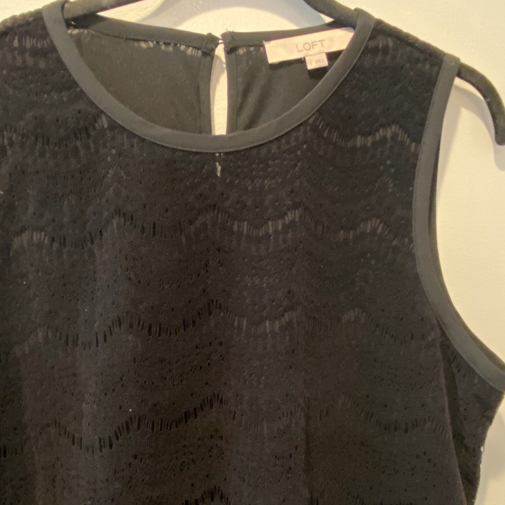 LOFT “Velvet Lace” Overlay Sleeveless Blouse NWOT